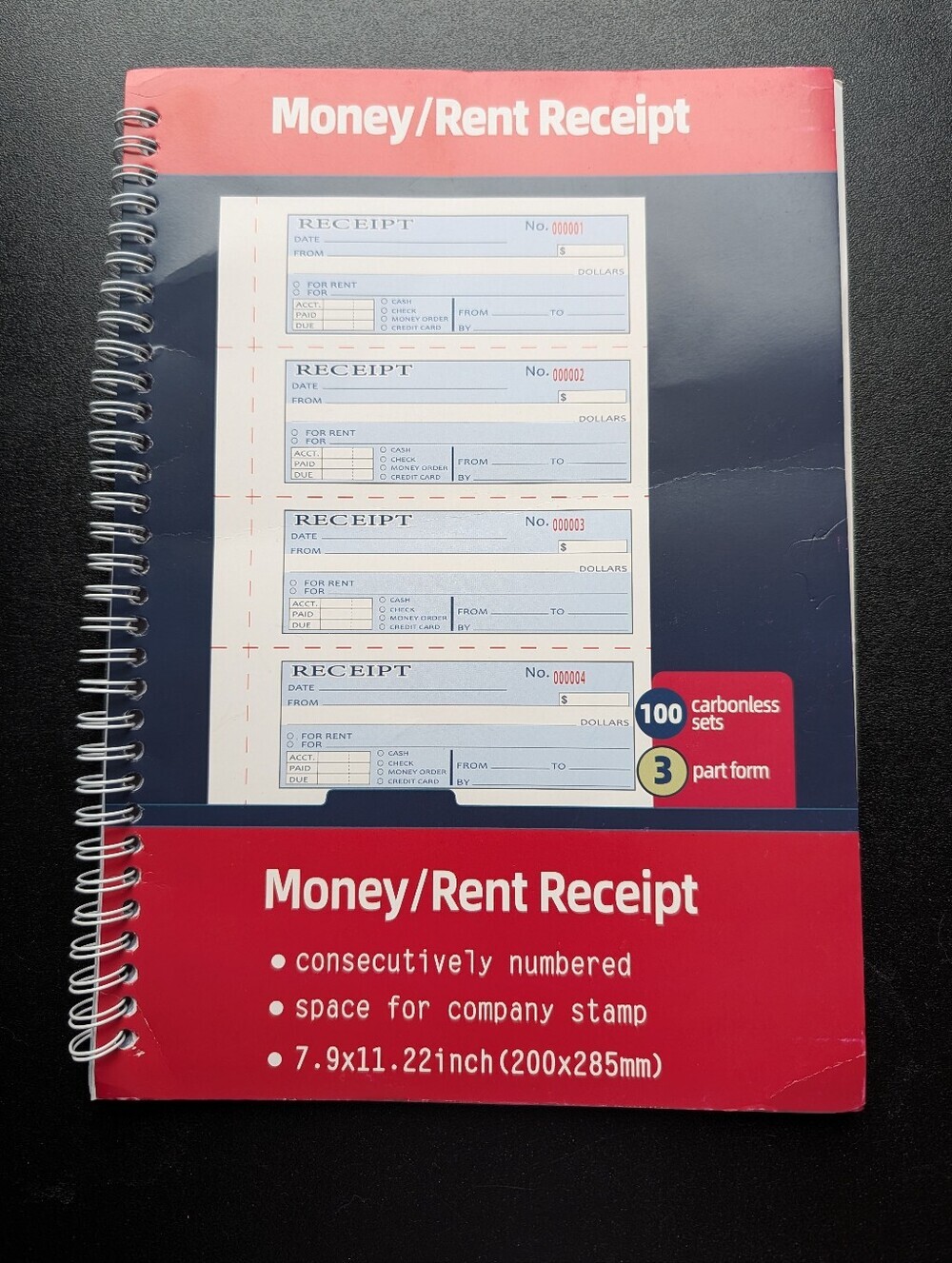 Money / Rent Receipt Book